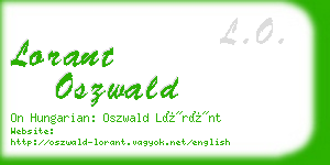 lorant oszwald business card